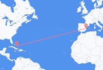 出发地 巴哈马距离亡灵岛定居点目的地 西班牙巴倫西亞的航班