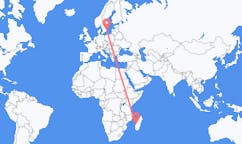 Flyreiser fra Morondava, Madagaskar til Kalmar, Sverige