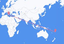 Vluchten van Kadavu, Fiji naar Catanië, Italië