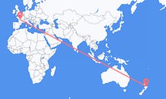 뉴질랜드 와카타네에서 출발해 프랑스 리모주로(으)로 가는 항공편