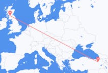 Flyg från Glasgow, Skottland till Erzurum, Turkiet