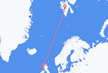 Vluchten van Tiree, Schotland naar Spitsbergen, Spitsbergen en Jan Mayen