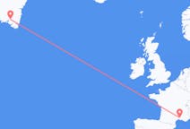 Flyrejser fra Narsarsuaq, Grønland til Nimes, Frankrig