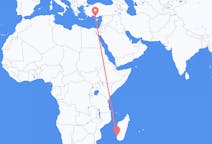 Flyg från Toliara, Madagaskar till Gazipaşa, Turkiet