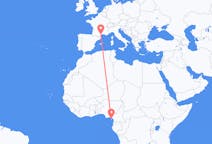 Flyreiser fra Malabo, Ekvatorial-Guinea til Aspiran, Frankrike