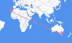 Flyreiser fra Devonport, Australia til Santa Cruz de Tenerife, Spania