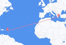 Flyreiser fra Nevis, Saint Kitts og Nevis til Athen, Hellas