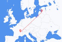 Flights from Riga in Latvia to Lyon in France
