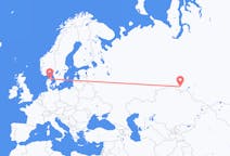 Flights from Omsk, Russia to Aalborg, Denmark