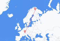Vluchten van Zürich, Zwitserland naar Ivalo, Finland