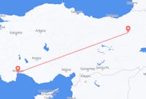 Vluchten van Antalya, Turkije naar Erzurum, Turkije
