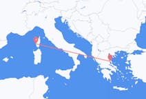 Flyreiser fra Ajaccio, Frankrike til Volos, Hellas
