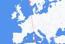 Vluchten van Tunis, Tunesië naar Stavanger, Noorwegen