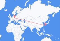 Flyg från Amami, Japan till Prag, Tjeckien