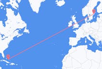 Flyreiser fra George Town, Bahamas til Stockholm, Sverige