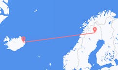 航班从瑞典加利瓦尔市到埃伊尔斯塔济市，冰岛塞尔