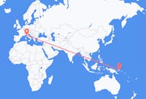 Flyreiser fra Rabaul, Papua Ny-Guinea til Pisa, Italia