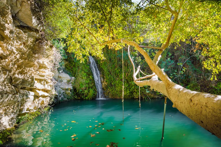 Photo of Adonis Baths, the famous showplace for tourists near Paphos.