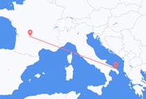 Flyg från Brive-la-Gaillarde, Frankrike till Brindisi, Italien