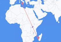 Vluchten van Toliara, Madagaskar naar Malta, Malta