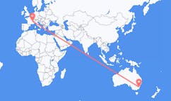 Flyrejser fra Moruya, Australien til Chambery, Frankrig