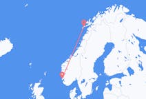 Vluchten van Leknes, Noorwegen naar Haugesund, Noorwegen