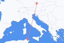 Flyreiser fra Tunis, til Linz