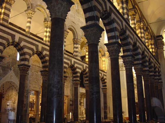 photo of view of the Interior of the cathedral, Genoa, Italy.