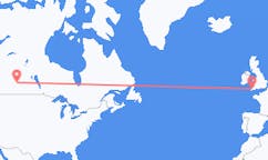Vluchten van Saskatoon, Canada naar Newquay, Engeland