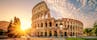 photo of Colosseum in Rome at sunrise, Italy, Europe.