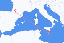Flights from Lourdes in France to Valletta in Malta