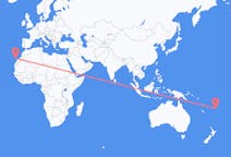出发地 斐济出发地 坎達武島目的地 西班牙拉斯帕尔马斯的航班