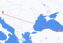 Vluchten van Trabzon, Turkije naar Klagenfurt, Oostenrijk