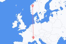 Vluchten van Sogndal, Noorwegen naar Turijn, Italië