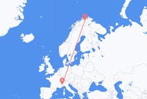 Vluchten van Lakselv, Noorwegen naar Turijn, Italië