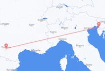 Flyrejser fra Trieste, Italien til Toulouse, Frankrig