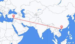 Flyreiser fra Zhanjiang, Kina til Hatay Province, Tyrkia