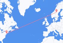 Flyrejser fra New York City, USA til Östersund, Sverige