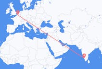 出发地 印度出发地 科泽科德目的地 法国里尔的航班
