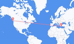 Flights from Tofino, Canada to Santorini, Greece
