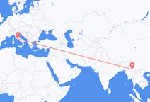 Flyreiser fra Lashio, Myanmar (Burma) til Roma, Italia