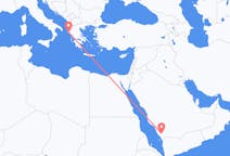 Loty z Abha, Arabia Saudyjska z Korfu, Grecja