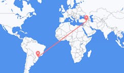 Flyg från Curitiba, Brasilien till Batman, Turkiet