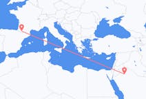Flyreiser fra Al Jawf Region, Saudi-Arabia til Lourdes, Frankrike