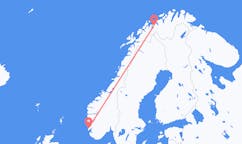 Fly fra Sørkjosen til Haugesund