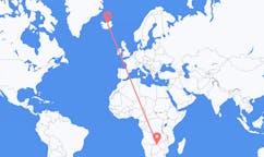 Flyreiser fra Kasane, Botswana til Akureyri, Island