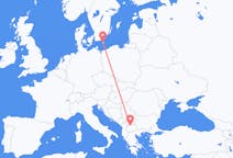 Flyreiser fra Bornholm, Danmark til Skopje, Nord-Makedonia