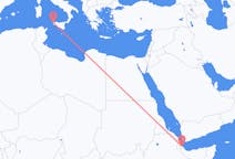 Flyreiser fra Balbala, Djibouti til Trapani, Italia