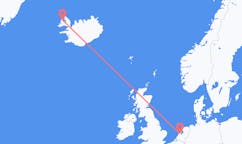 Flights from the city of Amsterdam to the city of Ísafjörður