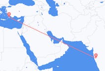 Flyreiser fra Kolhapur, India til Rhodes, Hellas